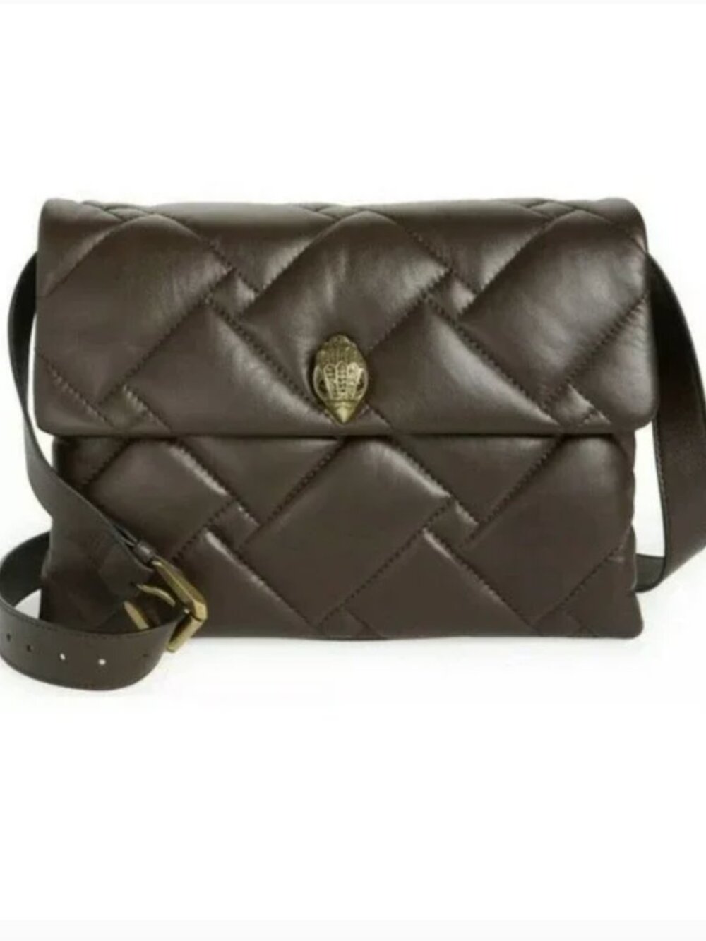 Kurt Geiger London | Kensington Soft Leather Quilted Convertible Bag in Brown OS